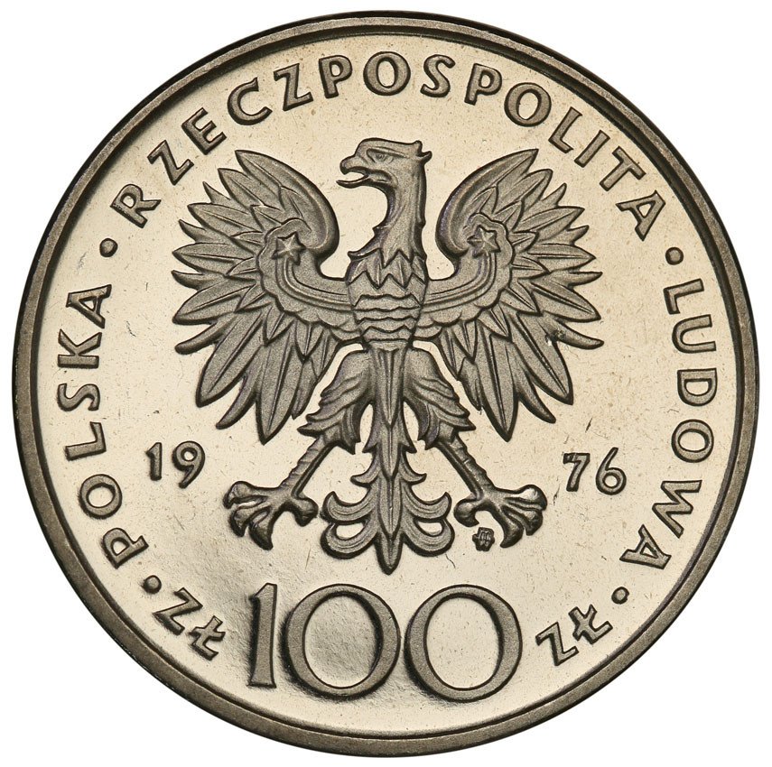 PRÓBA Nikiel 100 złotych 1976 Pułaski